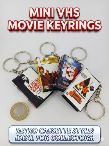 Mini vhs tape keyring custom - vhs,