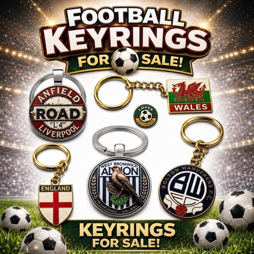 Football themed keyring crest - themed,