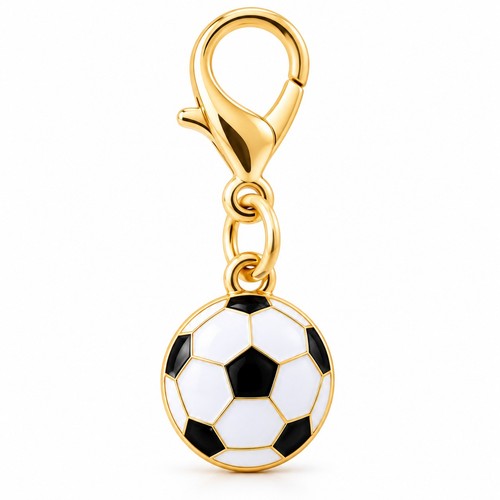Gold football charm - gold,