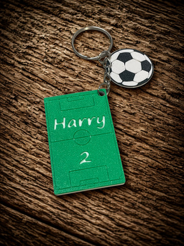 Personalised football keyring - football,